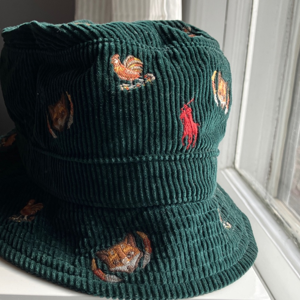 Embroidered Green Corduroy Polo Hat